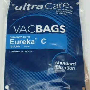 Ultra Care Eureka C Upright Vacuum Bags 3 Pack New Open Bag
